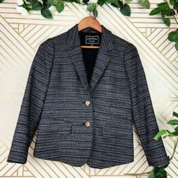 Lucky Brand navy tweed Blazer - Picture 2 of 8